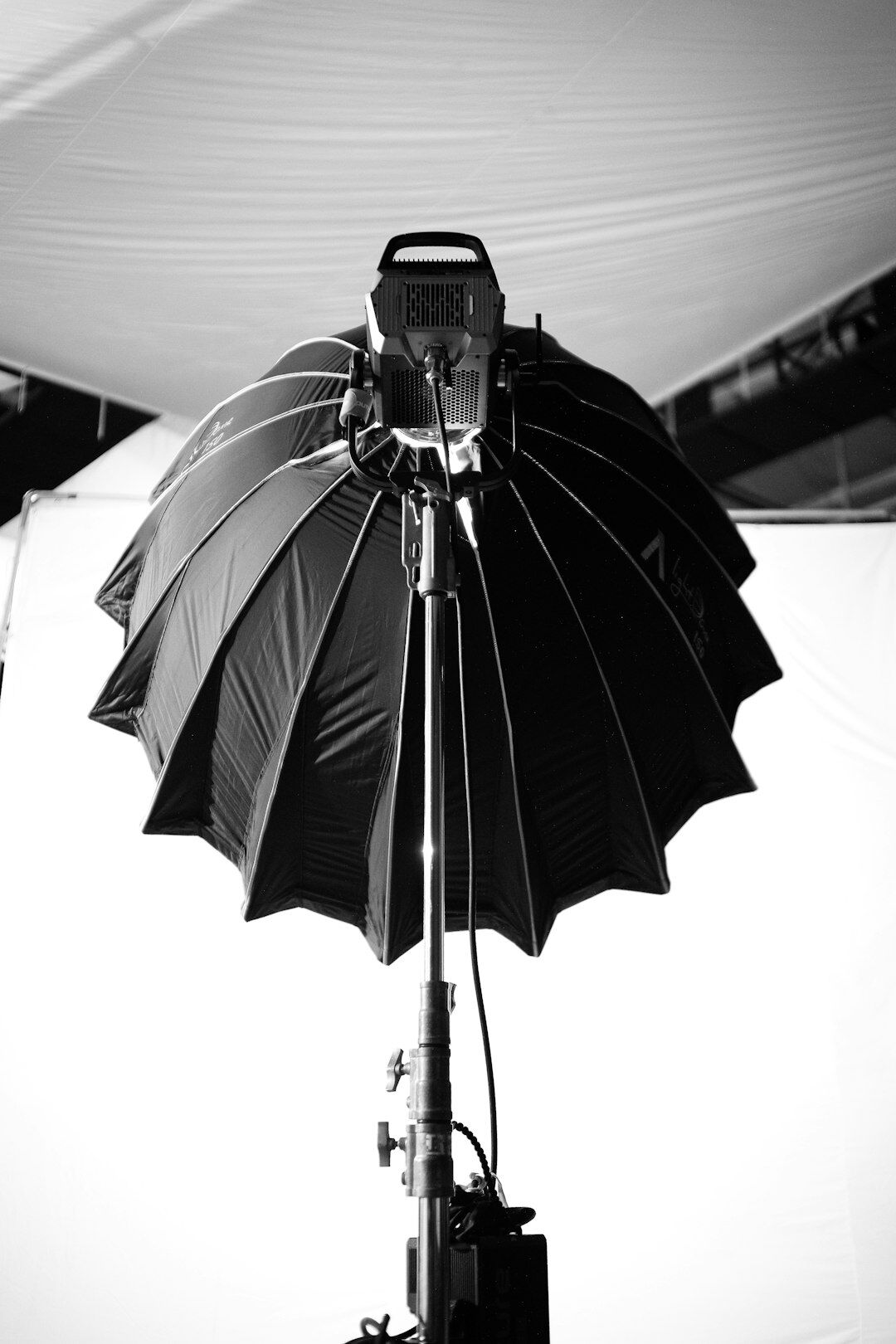 Studio lighting equipment and softbox rig setup